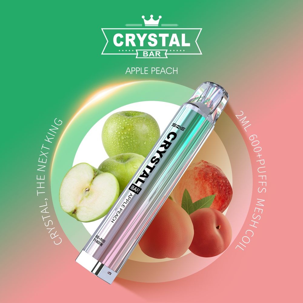 SKE Crystal Bar Disposable E-Shisha 600+ Züge Apple Peach