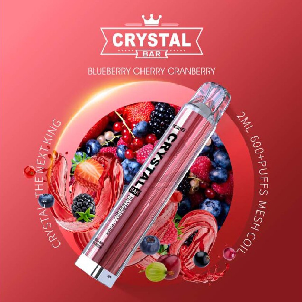 SKE Crystal Bar Disposable E-Shisha 600+ Züge Blueberry Cherry Cranberry