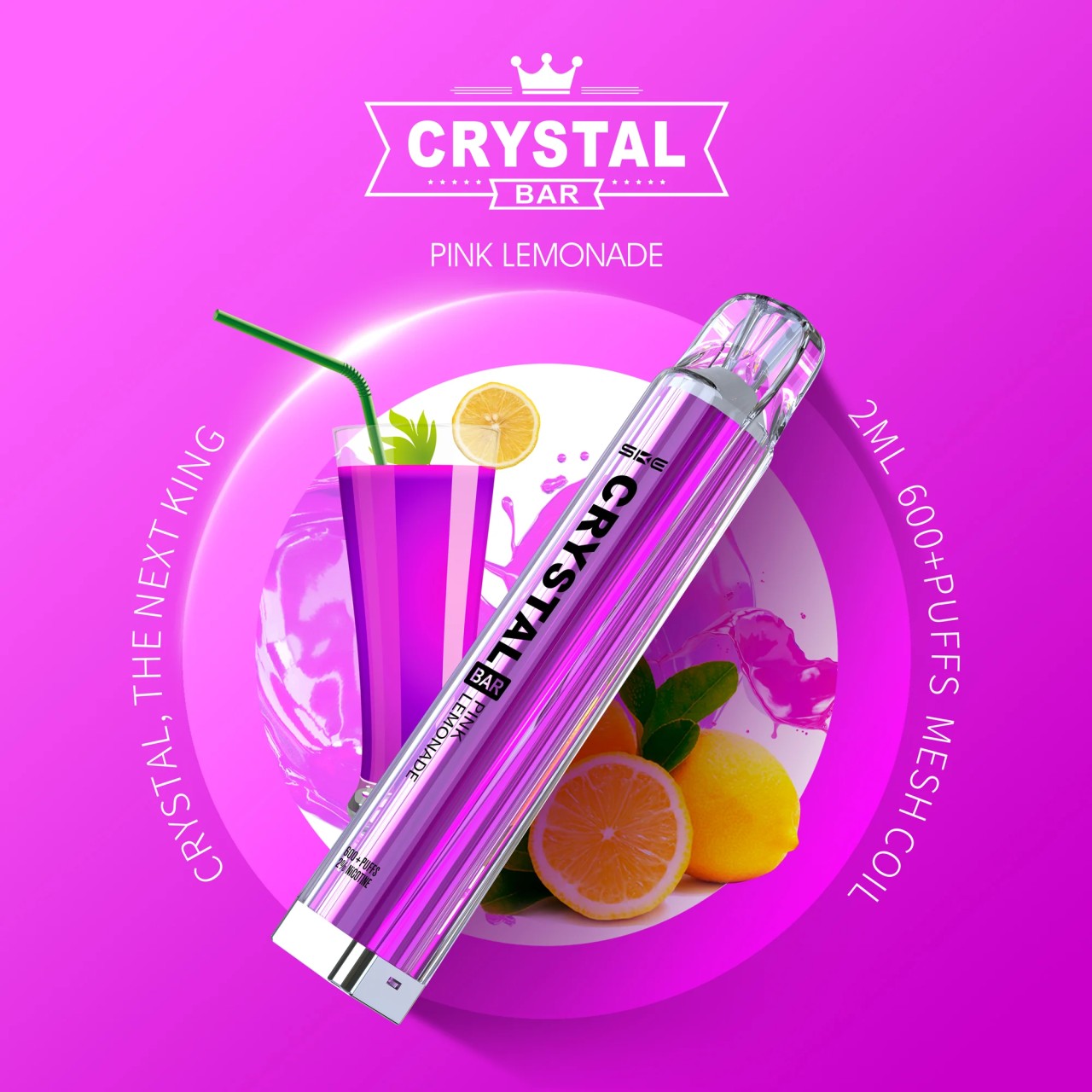 SKE Crystal Bar Disposable E-Shisha 600+ Züge Pink Lemonade