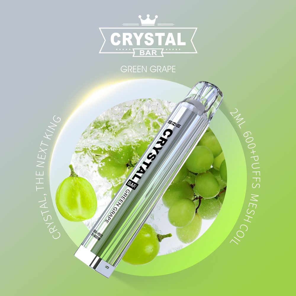 SKE Crystal Bar Disposable E-Shisha 600+ Züge Green Grape