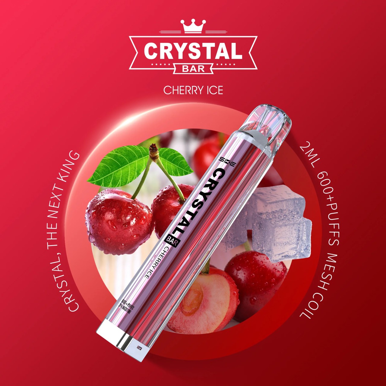 SKE Crystal Bar Disposable E-Shisha 600+ Züge Cherry Ice
