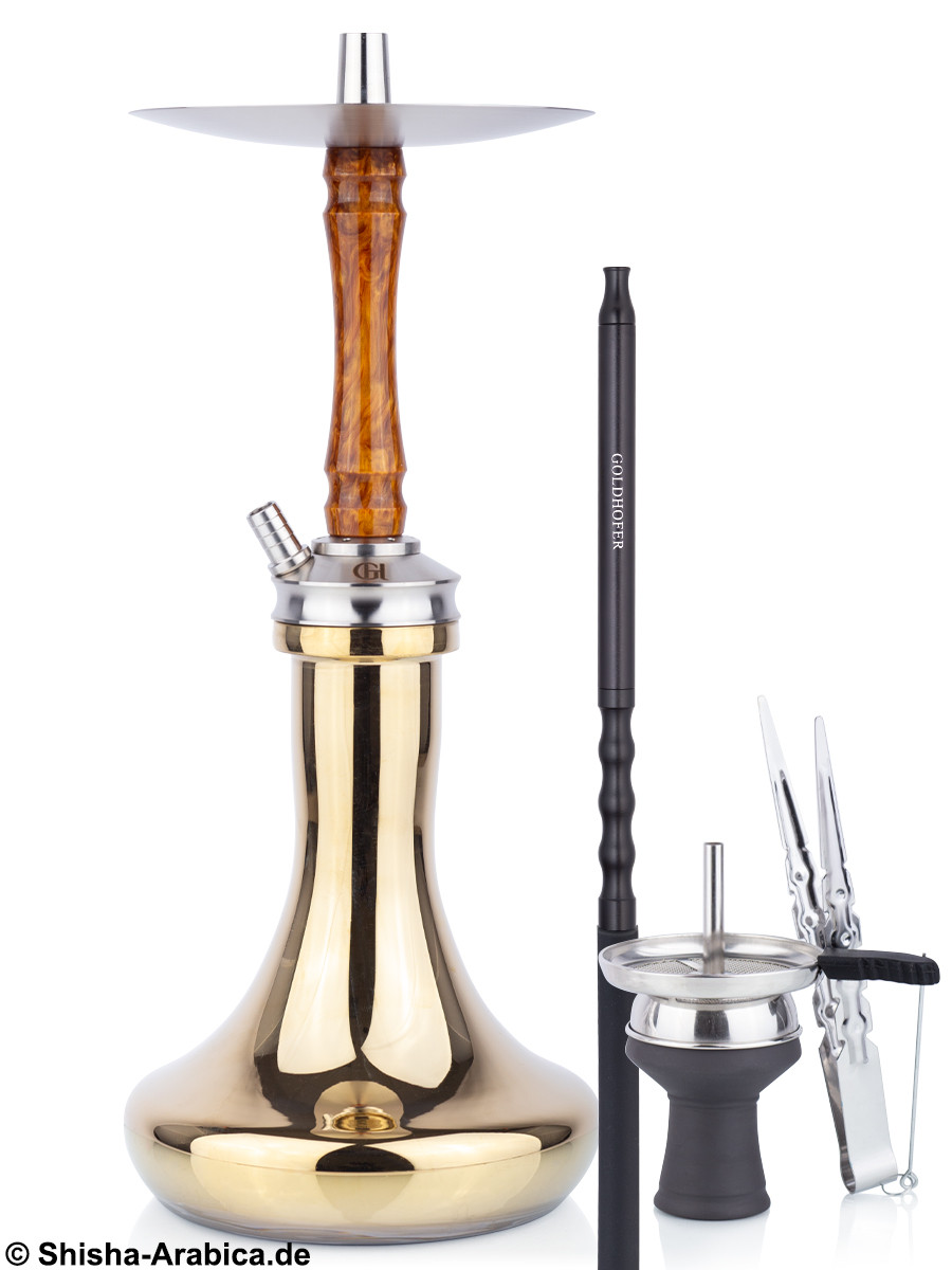 GH Hookah Epoxid Steel Brown Gold